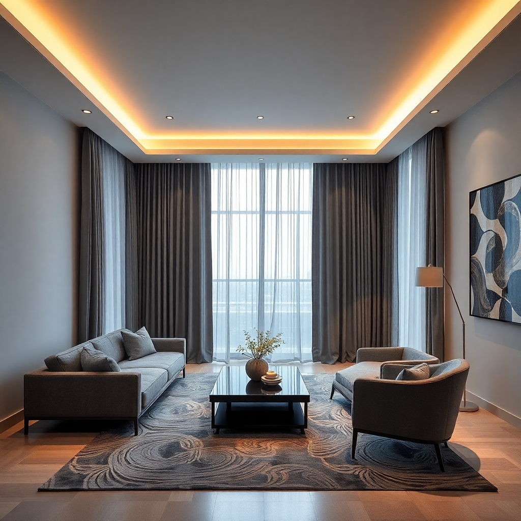 grey curtains for living room