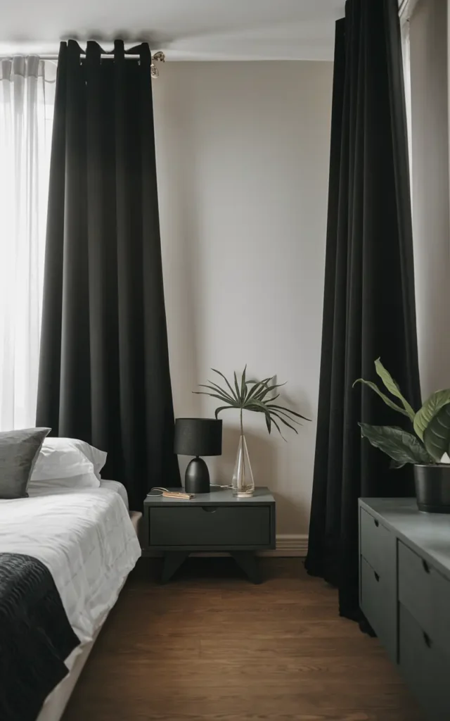 Bedroom Ideas with Black Curtains