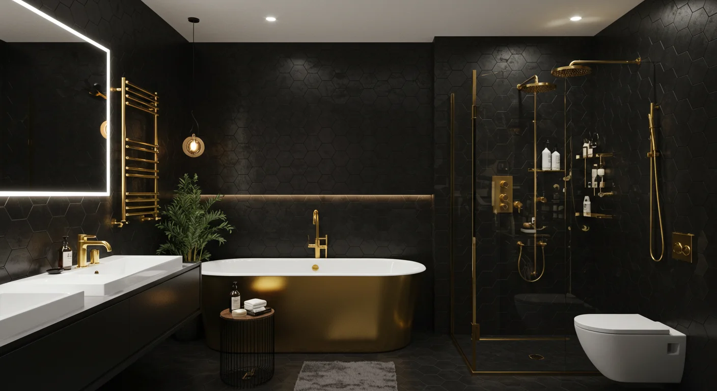 black bathroom decor ideas Simple black bathroom decor ideas Modern black bathroom decor ideas Black Small bathroom ideas Modern black Small bathroom ideas Black bathroom decor ideas with shower Black Bathroom Ideas pinterest